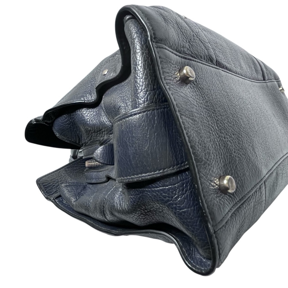 Coach Mercer 30 Navy Grain Leather Satchel - Picture 8 of 14